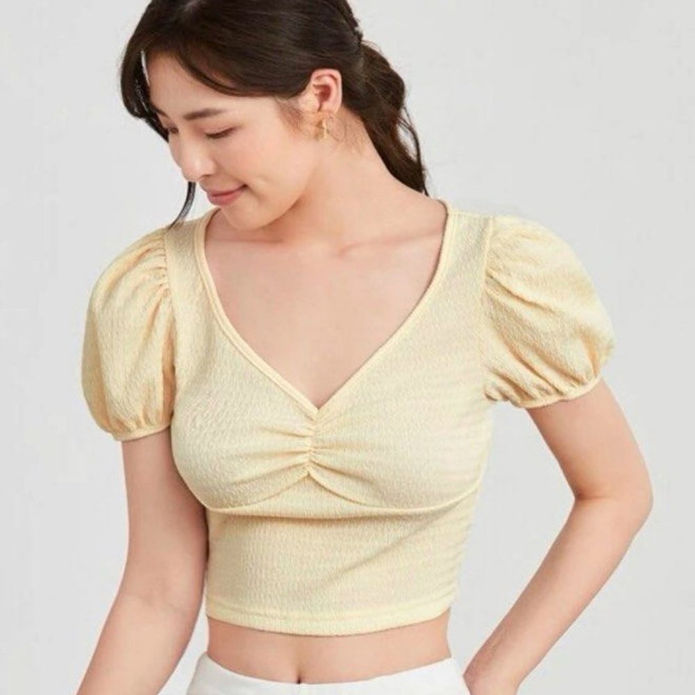 🎉 4 for $25 🎉 SHEIN Puff Sleeve Crop Top Curve 2XL